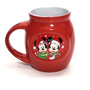 Disney Mickey and Minnie Mouse Red Holiday Christmas coffee tea cocoa mug cup